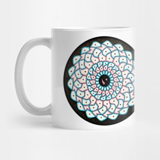 Handmade blue and pink mandala drawing art Mug